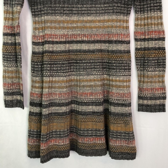 Hem & Thread Long Sleeve Crewneck Striped Stretch Mini Dress Size L - Picture 5 of 10